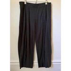EILEEN FISHER Pants Petite Large Hemp Organic Loungewear Gray Pull On Lagenlook